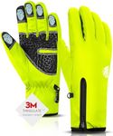 Bruvoalon Y322 Winter Gloves for Men & Women, -10℉ Touchscreen 5-Layer Thermal Insulated, Windproof Anti-Slip Ski Gloves