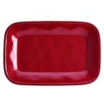 Rachael Ray Cucina Dinnerware 8-Inch x 12-Inch Stoneware Rectangular Platter, Cranberry Red -