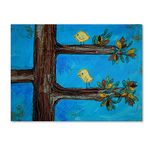 Trademark Fine Art Birds in a Tree Mixed Media Artwork by Nicole Dietz, 14 by 19-Inch