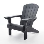 Keter Pack of 2 Alpine Adirondack Chairs | Outdoor Resin Garden Chairs with Wood-Effect Finish & Cup Holder | Weatherproof, Low Maintenance & Durable | 160kg Load | 10-Year Guarantee