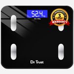 Dr Trust Digital Smart Electronic Rechargeable Bluetooth Fitness Body Composition Monitor Fat Analyzer Weight Machine and Weighing Scale-509 (Black)