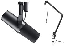 Shure SM7B Vocal Dynamic Microphone + Gator 3000 Boom Stand for Broadcast, Podcast & Recording, XLR Studio Mic for Music & Speech, Wide-Range Frequency, Warm & Smooth Sound, Detachable Windscreen