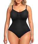 Junlan Women Shapewear Bodysuit Tummy Control Full Body Shaper Seamless Waist Trainer Vest Butt Lifter Leotard Tops (Black,L)