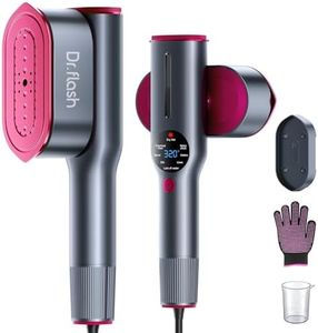 DRFLASH 2-in-1 Steamer & Iron for Clothes,15s Fast Heat-up 1200W Portable Handheld Garment Steamer,Travel Size with Large Ceramic Heat Panel,Quick Wrinkle Removal,110V-130V