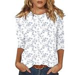 3/4 Sleeve Tops for Women Printed C
