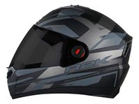 Steelbird SBA-1 R2K ISI Certified Full Face Graphic Helmet in Matt Finish Fitted with Clear Visor (Large 600 MM, Matt Black Grey with Extra Smoke Visor)