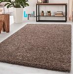 BPIL Shaggy Rugs Soft plain Thick Pile Large Small Antiskid Area Rug (Mocha, 160x230cm)