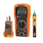 Klein Tools 69149P Electrical Test Kit with Digital Multimeter, Noncontact Voltage Tester and Electrical Outlet Tester, Leads and Batteries, Green,Red