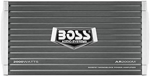 BOSS Audio Systems AR2000M Monoblock Car Amplifier - 2000 High Output, High/Low Level Inputs, Low-Pass Crossover, Hook Up to Subwoofer for Bass