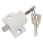 Sliding Patio Door Locks. Security Bolt / Catch for Windows or Doors - White