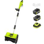 SnapFresh 20V Snow Shovel Cordless,12” Electric Snow Thrower kit,with 2 Pack 4.0Ah Batteries and Fast Charger(Green)