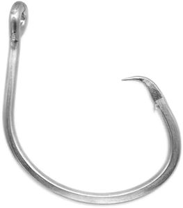 Extra Strong Big Game Silver Forged Staight Circle Hooks,Saltwater Stainless Steel Large Giant Fishing Hooks Size 6/0-28/0 (Size 7/0-Pack of 30)