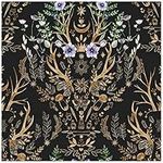 HAOKHOME 94027-1 Wallpaper Peel and Stick Retro Floral Damask Bronze/Black/Purple Witchy Wall Decor Bathroom Removable Mural 17.7in x 9.8ft