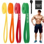 Resistance Bands Set,Exercise Bands for Men Women,Pull Up Bands Set with Anchor,4 Different Levels Workout Bands for Muscle Toning,Yoga,Fitness,Physical Therapy