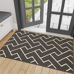 hicorfe Indoor Doormat,Front Back Door Mat Rubber Backing Non Slip Door Mats 32"x40" Absorbent Resist Dirt Entrance Doormat Inside Floor Mats for Entryway Washable Low-Profile(Charcoal)