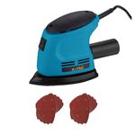 KATSU Electric Detail Sander 100W Detail Mouse Electric Sander for Wood with Dust Extraction Port and 10 PCs Sanding Pads, for Home Decoration Furniture Finishing (Budget)