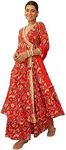 Janasya Indian Women's Red Cotton F