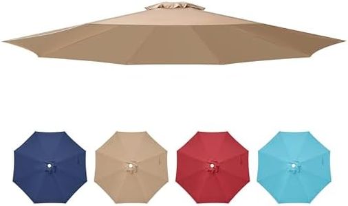 YSSOA Sombrilla de repuesto para patio de 9 pies, 8 varillas, toldo de 9 pies, toldo bronceado