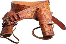 Hulara Full Grain DD Harness Buff Leather Western Gun Holster for Men Heritage Rough Rider 357 Magnum Holster Cowboy Gun Belt and Holster .38/.357 Cal Revolver Holster