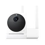 Wyze Cam Outdoor Starter Bundle v2 (Includes Base Station and 1 Camera), 1080p HD Indoor/Outdoor Wire-Free Smart Home Camera with Color Night Vision, 2-Way Audo, Works with Alexa & Google, White