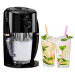 Neo Ice Crusher Slush Machine Electric Crushed Ice Maker with Removable Jug for Blending Slushies, Cocktails, Frappe, Coffee and Iced Tea (Black and Copper)