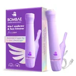 Bombae 4in1 Face & Eyebrow trimmer for women | Facial hair remover for women | Hair removal machine for women | 90 min runtime | C type charging | For eyebrows, upperlips, sideburns, chin, Peach Fuzz | (New Model) 1 year warranty