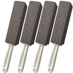 ddLUCK 4 Pcs Pumice Stone Toilet Bowl Cleaner with Handle,Hard Water Limescale Household Cleaning Brush Pumice Stick for Remover Sink Bathtub Pool Tough Stain