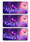 Childrens Bedroom Signs - Custom Personalised Neon Style Metal Name Plaque for Kids, Boys & Girls Home Decor, Nursery, Playroom Door - 20cm x 10cm (Butterflies)