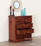 PIPERCRAFTS® Chest of Drawers Sheesam Wood Furniture for Storage and Sideboard Tv Unit Sheesam Wood Provincial Teak Finish (Design 14)