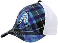 Royal & Awesome Blue Plaid Baseball Cap, Tartan Golf Hat for Men