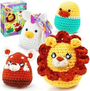 CozyBomB™ Crochet Kit for Beginners | Learn to Crochet Starter Kit for Adults, DIY Crochet Animal Amigurumi Knitting Kit, Step-by-Step Video Tutorials, Easter Birthday Holiday Gift for Adults Teens