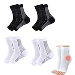 Functional Socks for Neuropathy 4 Pairs Neuropathy Socks Men Plantar Fasciitis Socks Prevent Ankle Injuries Neuro Socks for Men Women Socks for Neuropathy Pain Ligament Damage Sprained Ankle Weak