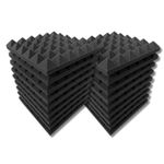 MMT Acoustix® 36 Pc Pyramid Acoustic Foam, ProStudio Sound Setup, Soundproofing Noise Reduction Acoustic Panels | 1x1Ft 2” Thick, Charcoal Color