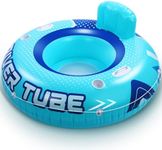 Sonwyoung 53" Heavy Duty River Tube Float Inflatable Pool Floating Tube for Adult Large River Raft Water Chair Lounger with Mesh Bottom Backrest 2 Cup Holders and Handles,Holds 250lb(1 Pcs)