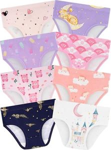 BliBliTaTa Girls' Underwear,Soft Cotton Tagless Panties for Toddlers' & Little Kids' Comfort,Breathable Briefs in Sizes 18-24 Months,2T,3T,4T,5T,6T,7,8,10,12 Years Old,8-Pack Castle-10