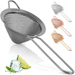 Zulay Stainless Steel Strainer - Effective Cone Shaped Cocktail Strainer For Cocktails, Tea Herbs, Coffee & Drinks - Fine Mesh Strainer That Is Rust Proof & Great As A Tea Strainer