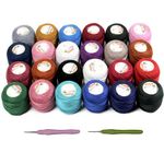 Crochet Thread Balls Colourful Crochet Yarn 24 Balls Yarn for Hand Knittting Coloured Cotton Yarn