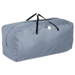 VonHaus Garden Cushion Storage Bag – Outdoor Cushion Storage Bag for Garden Cushions w/ Handles & Zip, 110x48x48cm, Heavy Duty 600D Fabric – Grey