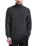 KALLSPIN Men's Turtleneck Sweaters Cashmere Wool Blended Lightweight Relaxd Fit Long Sleeve Pullover(Charcoal XX-Large)