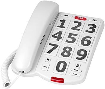 Large Key Wired Telephone, Adjustable Ringing Tone, and earpiece Volume, The earpiece can be Adjusted to Ultra-high Volume, which is Helpful for Those with Hearing Impairment