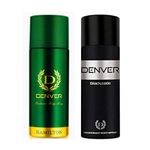 DENVER Hamilton Deo (200ML) + Black Code Deo(150ML) - Combo Set of 2 | Long Lasting Deodorant Body Spray for Men