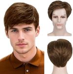 NAYOO Mens Wigs Short Light Brown Wig Synthetic Heat Resistant Halloween Cosplay Hair Wig