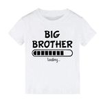 Big Brother Loading Tees Outfit Baby Boys T Shirts Tops Clothes Promoted Announcement Gift (Brother Loading 2-White, 3-4 Years)