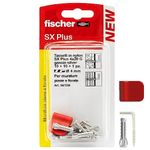 Fischer 10 Silver Picture Hooks with 4 mm Dowels and Fixing Clips, Clean Installation on Wall for Heavy Frames, 567556
