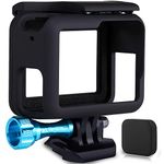 MiPremium Frame Mount Housing Case for GoPro Hero 7 6 & 5 Black Silver & White. Cover Shell Cage Accessories Kit with Aluminium Screw & Quick Release Buckle Socket Accessory for Hero6 Hero5 Hero7