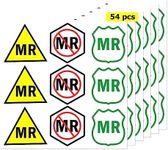 MR Warning Stickers 2X2 Inch - MR Safe MR Safe Vinyl Sticker MR Unsafe MR Conditional Labels 54 Pcs