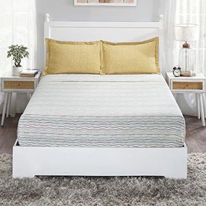 Trident Classic King Sheets Set 100% Cotton Bed Sheets 3- Piece Set (1 Bedsheet and 2 Pillowcovers) Super Soft 210 Thread Count King Size Sheets- Akin Olive