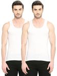 VIP® Bonus Classic Men Premium Cotton White Vest | Regular Fit | 100% Combed Cotton, Extended Length for Easy Tuck in - Pack of 2, XL/95 cm (White)