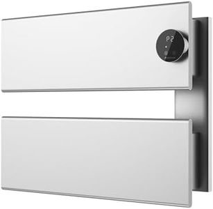 K&KALONZO Electric Towel Warmer, 18.11"*13.07" Wall-Mounted Towel Heater with Built-in Timer, Waterproof Aluminum Towel Warmer for Bathroom, Support Plug-in and Hardwired, Silver, K2-R-S