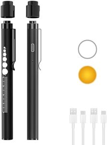 COSOOS 2 Rechargeable Pen Lights with Pupil Gauge & Ruler, Mini LED Penlights for Nurses Doctor, Warm/White Light with Clip, USB-C Rechargeable Penlight Flashlight Gift for Nursing Student